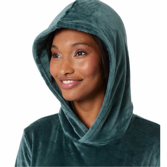 Women’s Sleepwear 32 Degrees Ladies Hooded Velour Lounger Peacock Blue S/M, L/XL - Picture 9 of 9